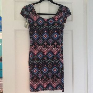 tribal print bodycon dress